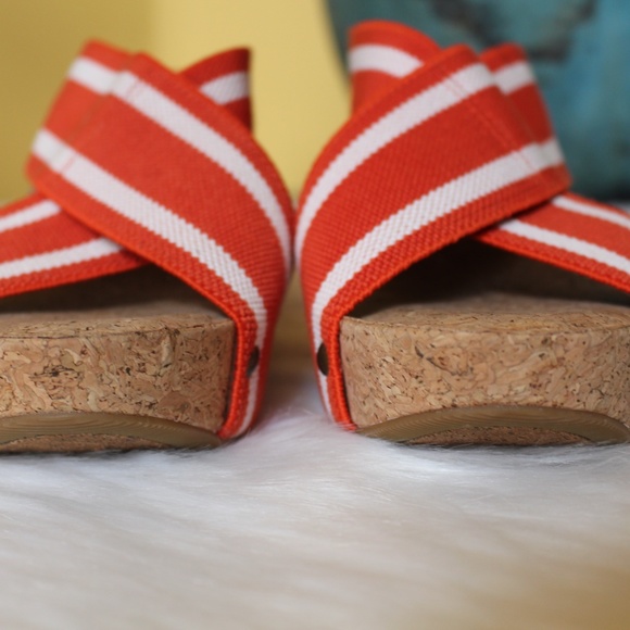 Lucky Brand, Miller platform orange wedges - Picture 2 of 8